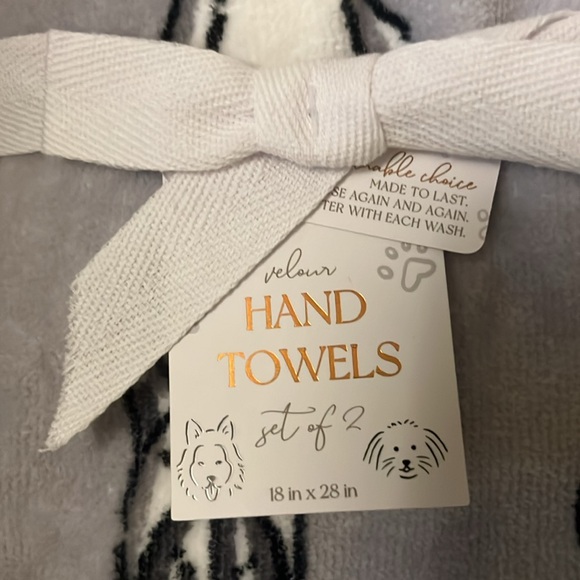 Envogue Velour 3 pc Cotton Bath and Hand Towel Set Dog Print Made to Last - Picture 2 of 8